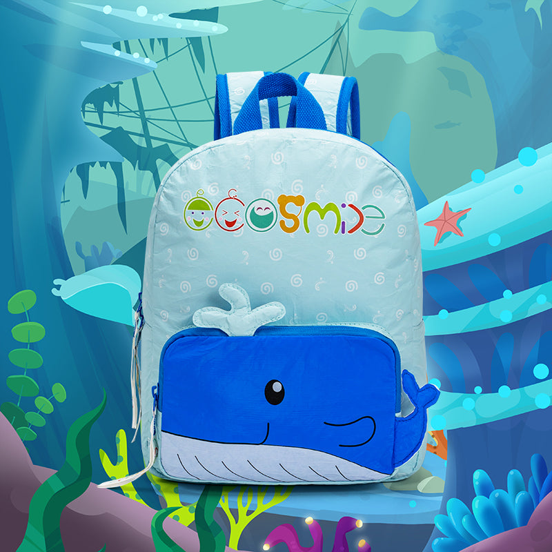 Whale Tyvek Paper Backpack for Kids Eco-Friendly