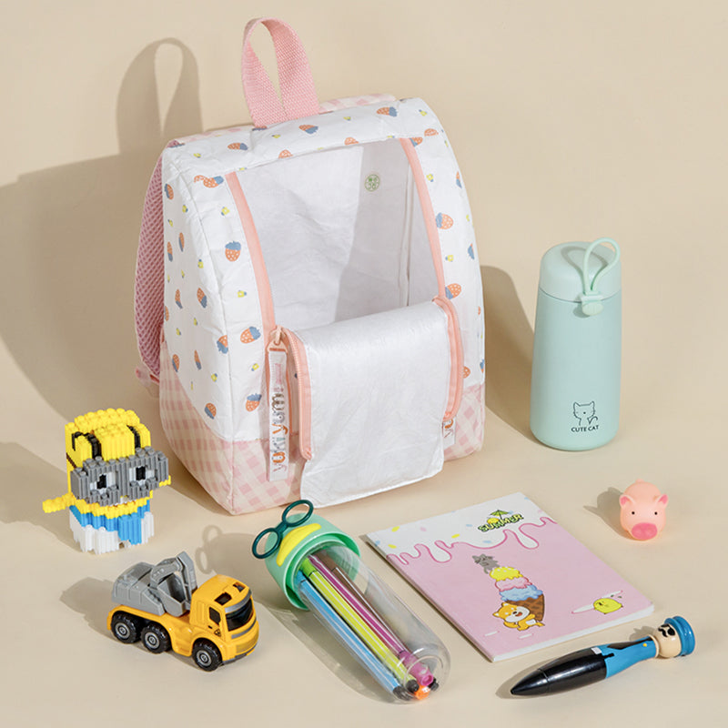 Erdbeer-Tyvek-Papier-Rucksack für Kinder, umweltfreundlich, ES21006--02