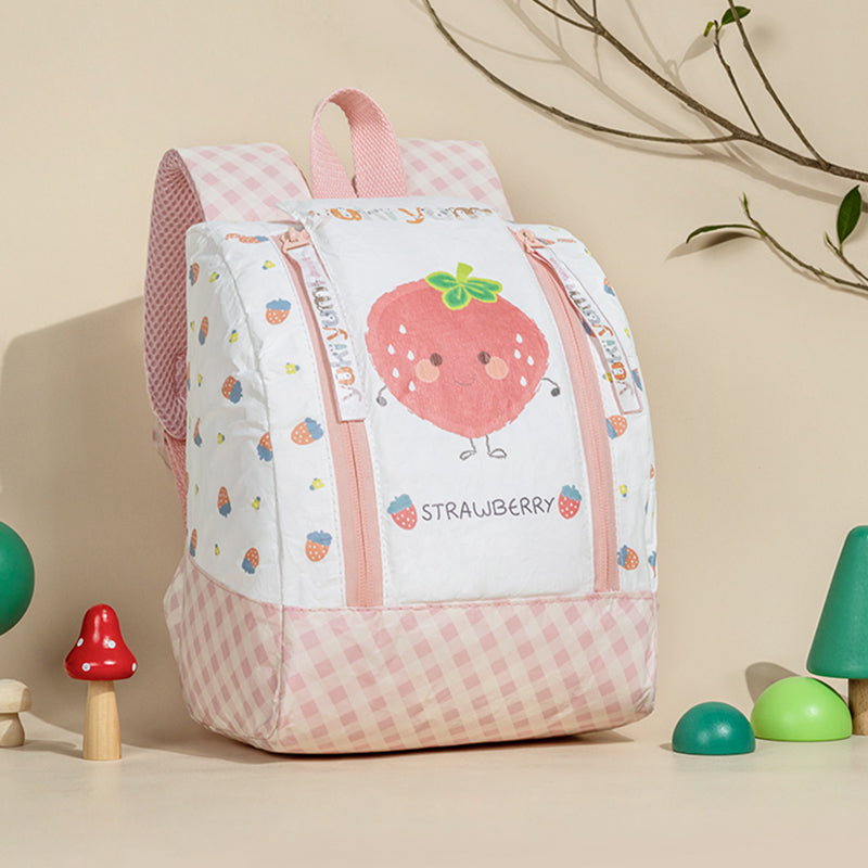 Erdbeer-Tyvek-Papier-Rucksack für Kinder, umweltfreundlich, ES21006--02