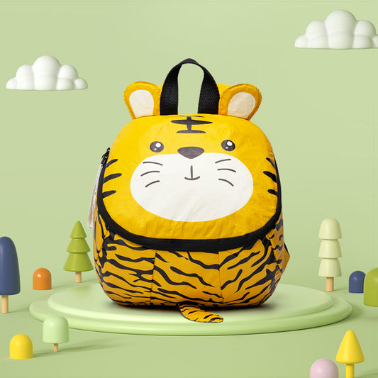 Cute Tiger Tyvek Paper Backpack for Kids Eco-Friendly