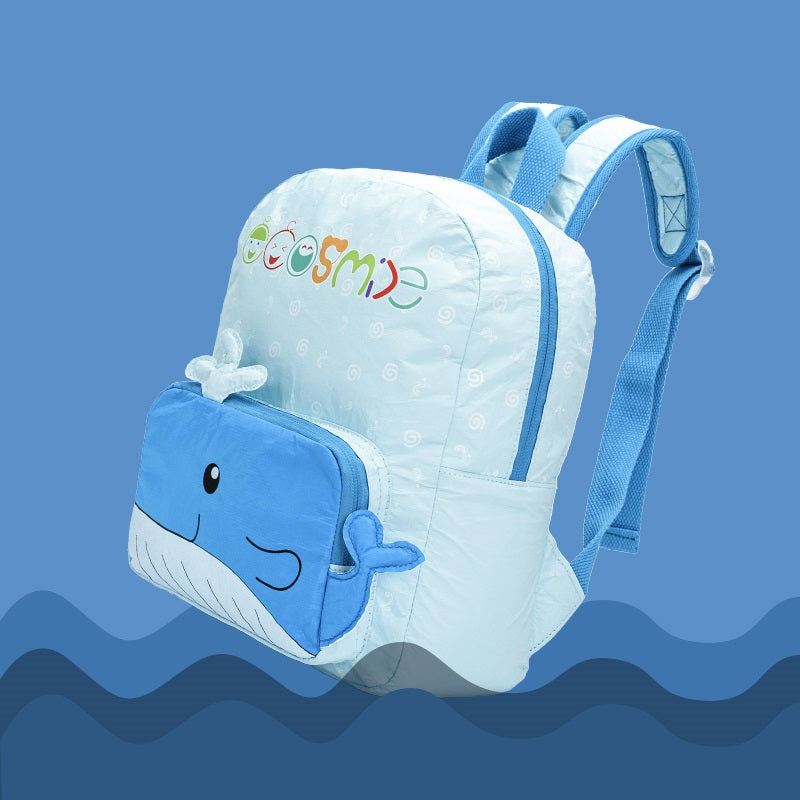 Whale Tyvek Paper Backpack for Kids Eco-Friendly